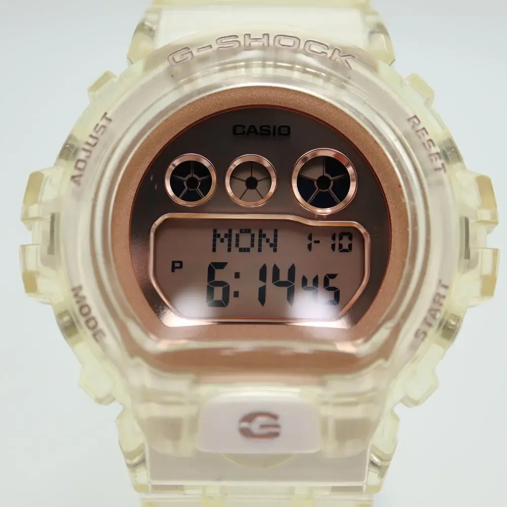 Casio G Shock Clear Rose Gold Tone 46mm Watch Chrono GMD-S6900SR w New Battery